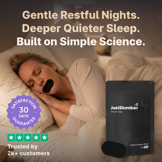 Unlock Deeper Sleep. JustSlumber Mouth Tape.
